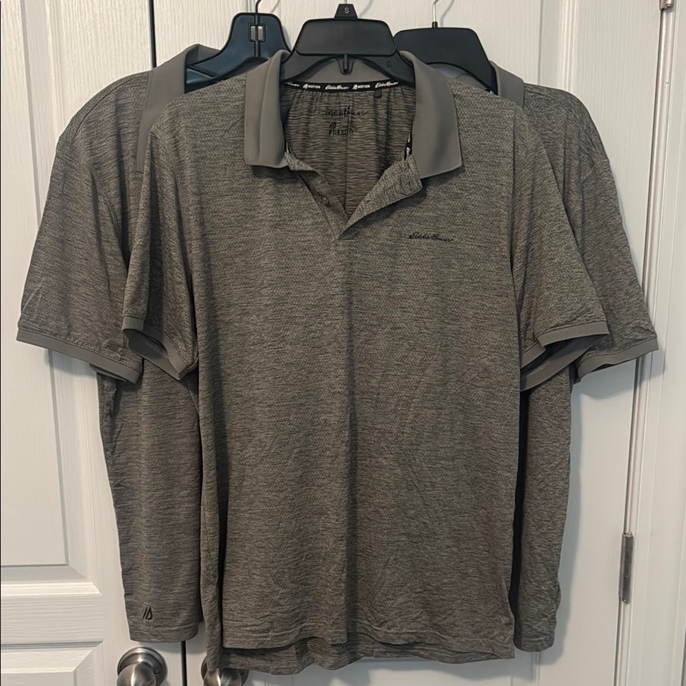 Eddie Bauer Bundle of 3 Men’s Large Heather Grey Polo Shirt